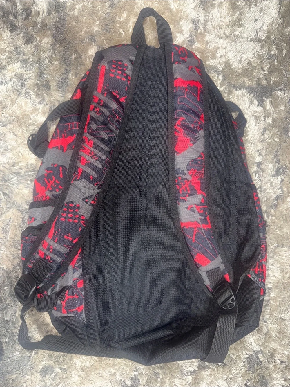 Men's Red & Gray Graphic Backpack